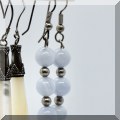 J157. Pair of white stone earrings. - $18 